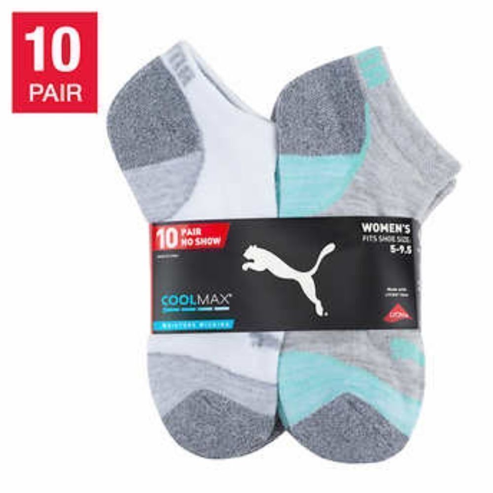 PUMA Ladies' No Show Sock, 10-pair